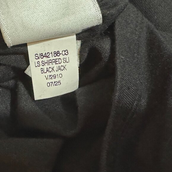 Old Navy Slit Neck with Side Ruching Top, Cotton/Modal, Black, Large - Picture 9 of 10